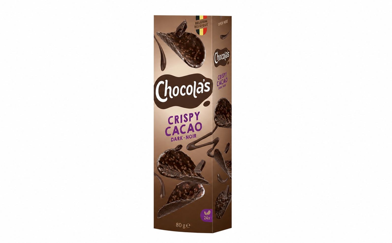 Chipsy čokoládové hořká čokoláda s rýžovými křupinkami 80g